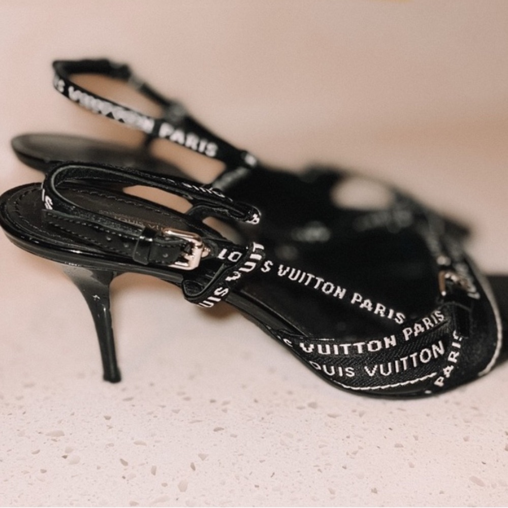 Louis Vuitton Black Strappy Sandals